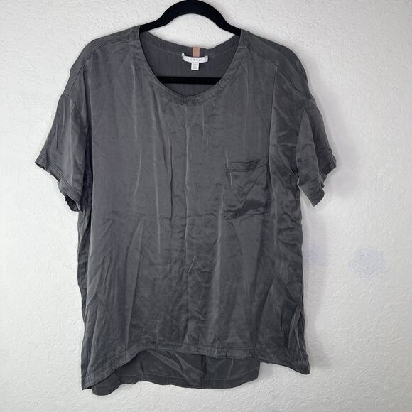 Lunya Grey Silky Top Size XS/S, short sleeve, patch pocket, Casual, Minimalist - Picture 1 of 6